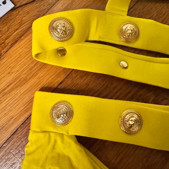 *yellow* NWT $450 Monica Hansen Rich‎ & Fab Cut Out Bikini Red Gold Revolve set - Picture 5 of 6